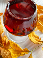 drink alcohol full glass of whiskey brandy cognac rest autumn