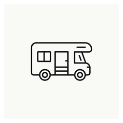 Travel Caravan Van icon vector