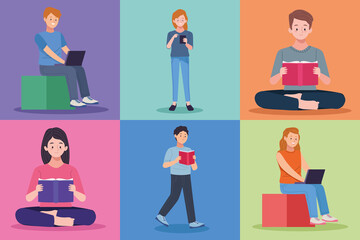 group of six students