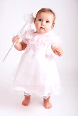 little girl in white dress