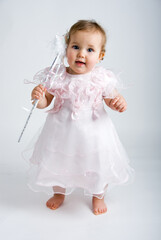 little girl in a white dress