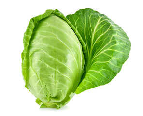 Fototapeta premium fresh green pointed cabbage isolated on white background