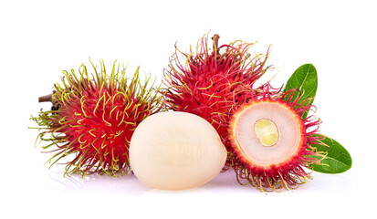 rambutan sweet delicious fruit isolated on white background