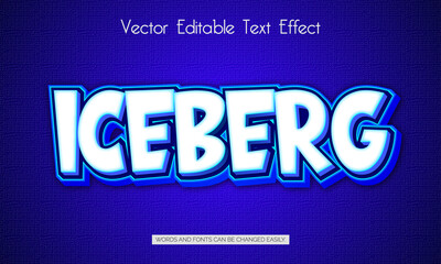 Blue iceberg 3d editable text style effect