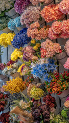 colorful flowers in the market