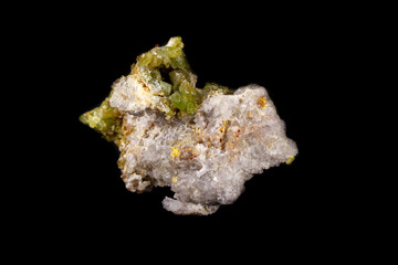 Macro Pyromorphite mineral stone on a black background