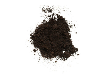 Black land for plant isolated on white background.