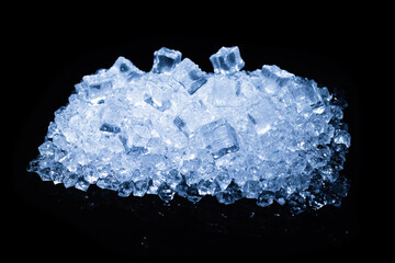 Ice crystal cubes, space for text or design.
