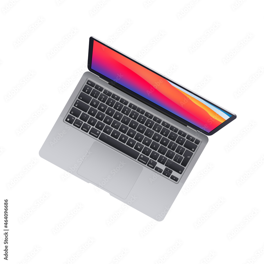 Aufkleber laptop realistic computer in mockup style. laptop computer or notebook. laptop isolated on a white b