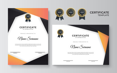 Modern elegant diploma certificate template with business and corporate concept - obrazy, fototapety, plakaty