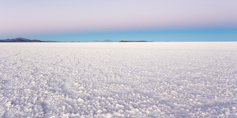 View of salar of Uyuni at sunrise