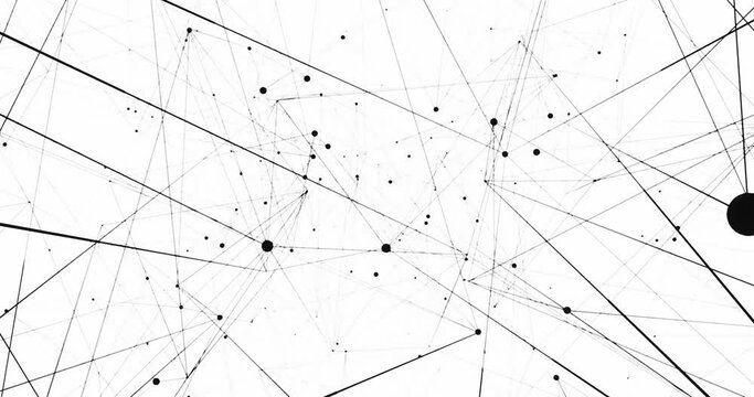 Technology network background. Abstract motion graphics made of digital nodes and connection paths on white background