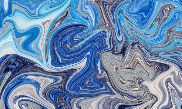 Abstract background with liquid effect. Colorful waves. Contrast smooth shapes