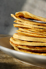 Pile of traditional Indian corn flatbreads Makki ki roti.