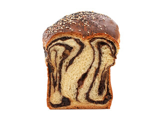 Romanian sweet bread known as cozonac isolated on white