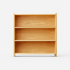 Wooden shelf on a plain background. 3d render.