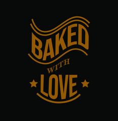 'Baked with love' lettering sticker.