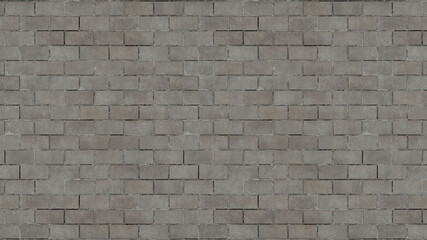 Panorama of old concrete block wall texture and background