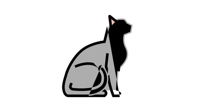 cat pet animated color icon. cat pet sign. isolated on white background