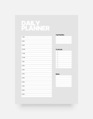 Printable daily planner template. Business organizer page for effective planning.