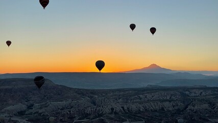 hot air balloon at sunrise