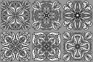 Portuguese azulejo ceramic tile pattern. Mediterranean traditional ornament. Italian pottery or spanish majolica.