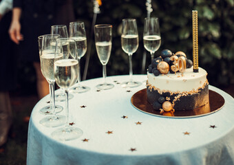 birthday cake with chocolate 