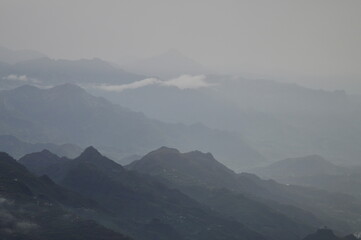 misty mountain landscape