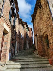 Fototapeta na wymiar street in the town, Città della Pieve, Umbria, Travel in Italy