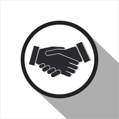 Silhouette style handshake icon. Collaboration and Commitment sign vector illustration