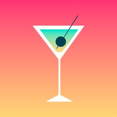 martini cocktail with olive