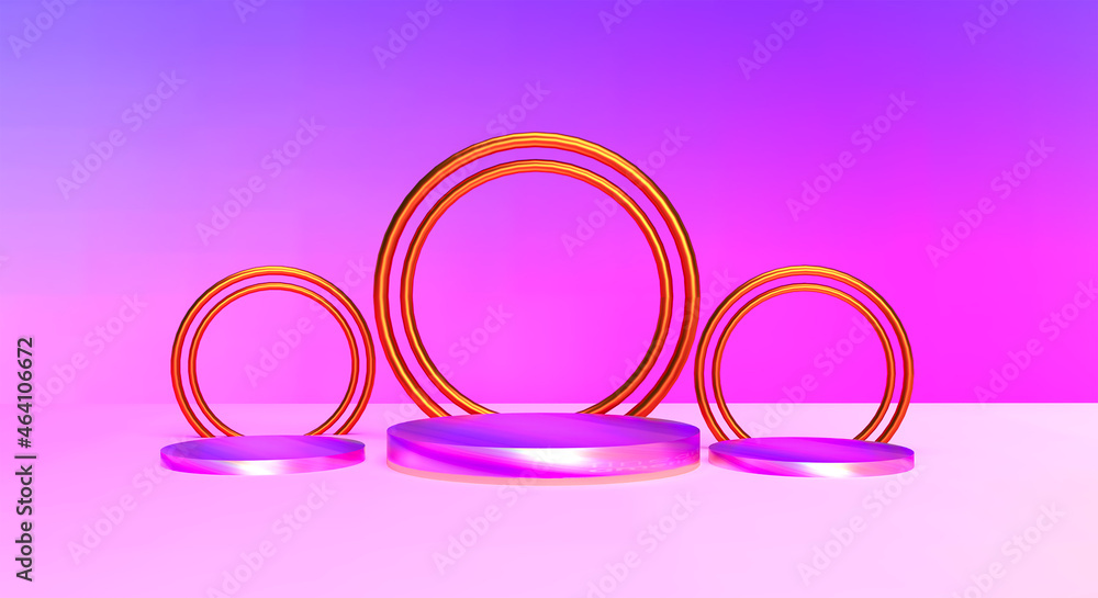 Poster pink podium and minimal abstract background for halloween, 3d rendering geometric shape, stage for a