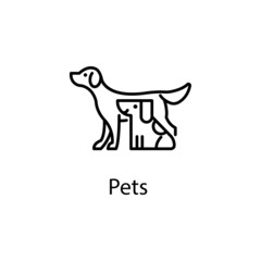 Pets Vector outline Icon Design illustration. Veterinary Symbol on White background EPS 10 File