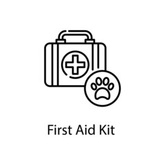 First Aid Kit Vector outline Icon Design illustration. Veterinary Symbol on White background EPS 10 File