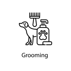 Grooming Vector outline Icon Design illustration. Veterinary Symbol on White background EPS 10 File