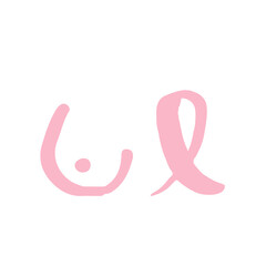 Obraz premium Breast cancer awareness. Hand drawn shapes. Vector illustration, flat design