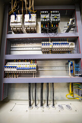 wires and blocks inside electrical cabinets
