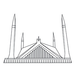 Faisal Mosques Line Art, Vector eps file 
