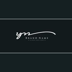 Initial Letter YN Logo - Handwritten Signature Logo - obrazy, fototapety, plakaty