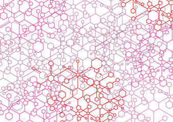 molecular mesh of multicolored lines and shapes, polygons