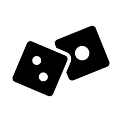 Pair of dice to gamble or gambling in craps line art vector icon for casino apps and websites
