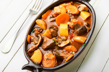 Stew with veal and mushrooms