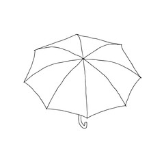 Beautiful hand-drawn fashion vector illustration of an umbrella isolated on a white background for coloring book