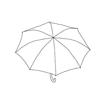 Beautiful hand-drawn fashion vector illustration of an umbrella isolated on a white background for coloring book