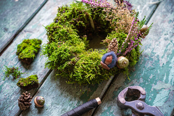 Basteln im Herbst - Mooskranz