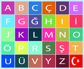 The official flag of the Republic of Turkey. Made to original specifications in both size and color. Turkish flag set. Standard Turkish Flag dimensions vector.
