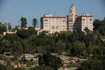 Fototapeta na wymiar Afternoon view of the historic downtown skyline of Pasadena, California, USA.