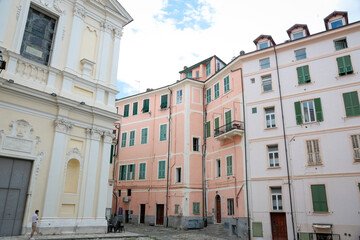 Sanremo, Italian roman city of the Ligurian riviera, in summer days with blue sky