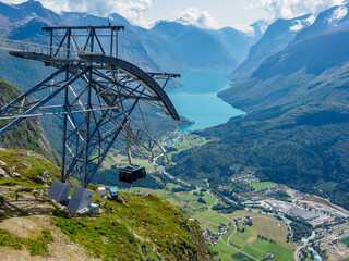 Oldenvatnet lake from Mount Hoven skylift top, Norway