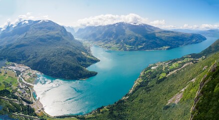 Innvikfjorden from Skredfjellet top, Norway